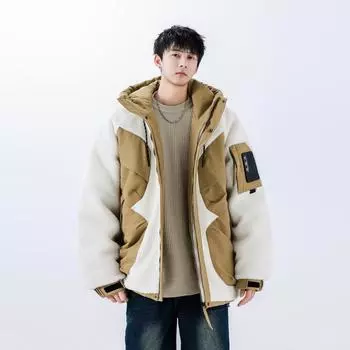 Модная новая утолщенная куртка-пуховик с капюшоном, молодежная белая теплая повседневная куртка на утином пуху M