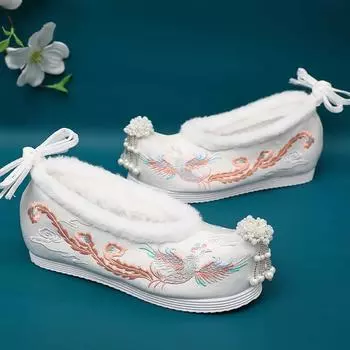 Модная новая женская обувь из кашемира и хлопка в этническом стиле плюс хлопковая обувь с вышивкой 35 красный