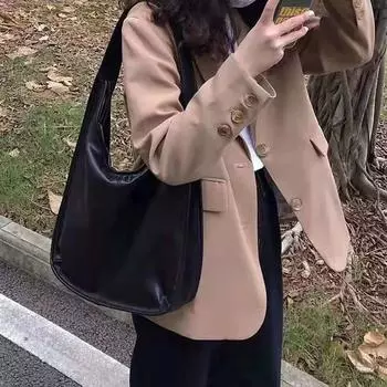 Модная новая женская сумка через плечо из мягкой кожи, сумка-тоут, повседневная сумка для покупок большой емкости