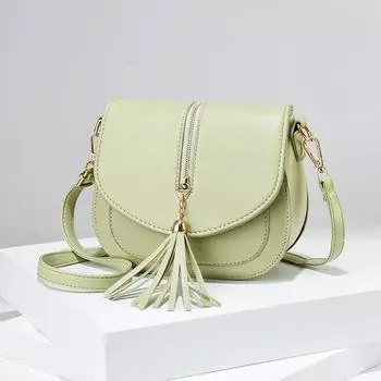 Модная новая женская сумка, классическая универсальная сумка на плечо, большая вместимость, кисточка, сумка через плечо, маленькая квадратная сумка для девочек