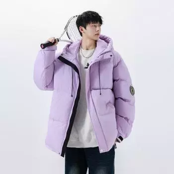 Модная новая зимняя куртка из белого утиного пуха, модная и универсальная утолщенная и теплая куртка для пары M
