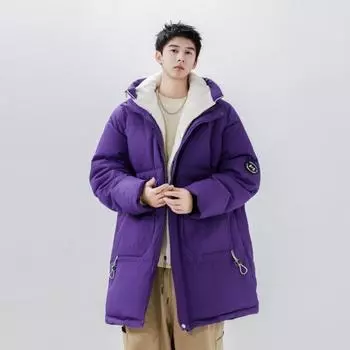 Модная новая зимняя куртка-пуховик средней длины, утолщенная и теплая, в парном стиле, белая куртка на утином пуху M