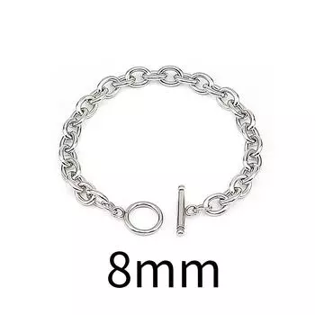 Модная О-образная цепочка из нержавеющей стали для мужчин, простой толстый браслет в стиле хип-хоп из титановой стали