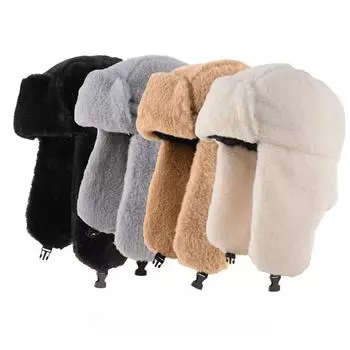 Модная обратная одежда Lei Feng Кепка Мужская зимняя мягкая утолщенная защита ушей хлопковая кепка Детская северо-восточная велосипедная пилотная кепка для поезда Tide One Size чёрный