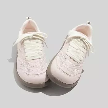 Модная обувь Dexun Универсальная белая обувь Инс Трендовая женская обувь Плоский каблук Мягкая подошва Одинарная обувь Сетчатые дышащие кроссовки 35