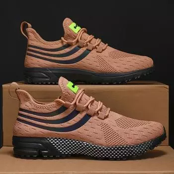 Модная обувь для мужчин 2024 года, модные черные спортивные туфли со шнуровкой, легкие сетчатые повседневные кроссовки для бега на платформе 39 чёрный