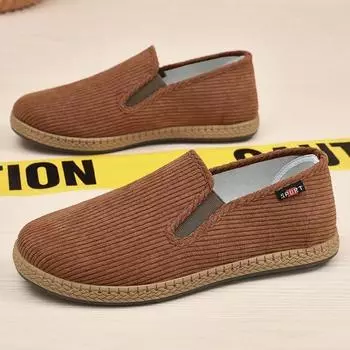 Модная обувь для мужчин 2024 года, новые туфли на плоской подошве с одной ногой, повседневные туфли с мягкой дышащей подошвой, туфли из ткани Old Beijing 39