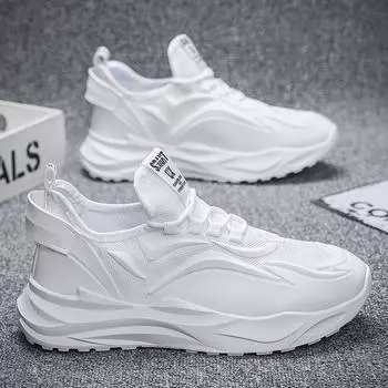 Модная обувь для мужчин, дышащие повседневные кроссовки, мужские черные мужские туфли, кроссовки в уличном стиле 39 белый