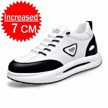 Модная обувь для мужчин, увеличивающая рост, 7 см, невидимые кроссовки для увеличения роста, белые туфли, удобная мужская обувь, теннисные туфли 37