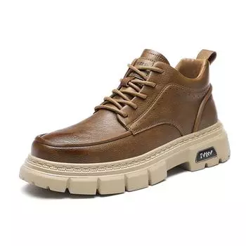 Модная обувь для отдыха на природе, мужские кроссовки, осенняя повседневная мужская обувь на шнуровке, дышащая замшевая кожаная обувь, противоскользящая обувь для ходьбы, популярная обувь 39 чёрный