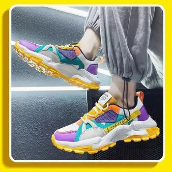 Модная обувь для папы четырех сезонов, мужская спортивная повседневная обувь, трендовые мужские кроссовки 39 синий