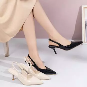 Модная обувь для женщин 2024 года, летние туфли-лодочки с острым носком, удобные неглубокие офисные туфли для женщин, однотонные простые туфли Zapatos 35 бежевый