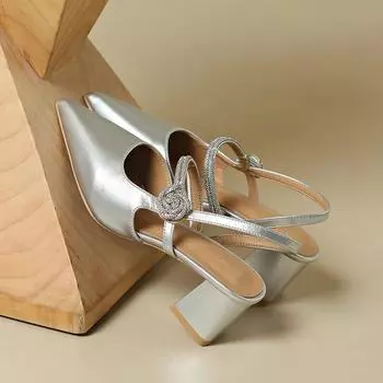 Модная обувь для женщин 2024 года, новые женские босоножки с острым носком, простые элегантные туфли на каблуках из серебра высокого качества, женская обувь 35 розовый
