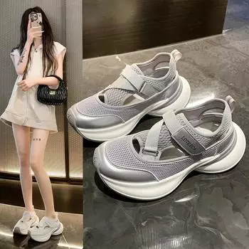 Модная обувь для женщин 2024 года, новые женские вулканизированные туфли на весну и осень, дышащие сетчатые однотонные повседневные кроссовки для ходьбы на низком каблуке 35 бежевый