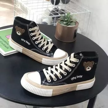 Модная обувь для женщин 2024 года, трендовая симпатичная парусиновая обувь для женщин, дышащие кроссовки, спортивная обувь для женщин, повседневная вулканизированная обувь, туфли на плоской подошве с высоким верхом 35 бежевый