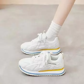 Модная обувь для женщин 2024 года, высококачественные женские туфли на шнуровке из вулканизированной кожи, модные цветные новые повседневные туфли с круглым носком для активного отдыха 35 бежевый