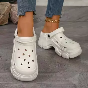 Модная обувь для женщин 2024 года, женские тапочки высокого качества больших размеров, модные повседневные сандалии на платформе, женские легкие уличные тапочки для женщин 36 покинуть белый