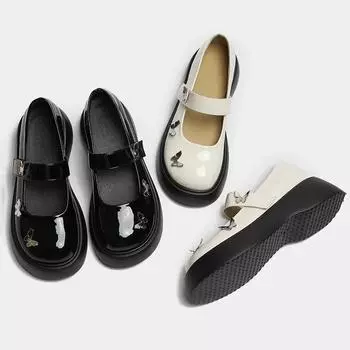 Модная обувь для женщин Новые однотонные туфли-лодочки на плоской подошве Качественные женские туфли Мэри Джейн Туфли с пряжкой Женские туфли-лодочки с круглым носком Zapatillas 35 бежевый