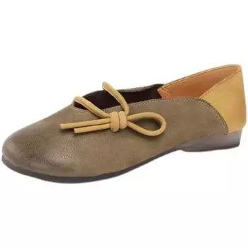 Модная обувь для женщин. Женские туфли на плоской подошве. Повседневные туфли на плоской подошве для отдыха на открытом воздухе. Женские туфли с круглым носком и шнуровкой. Мягкая женская обувь. 35