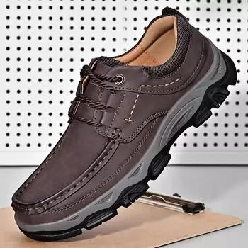 Модная обувь класса люкс для мужчин, обувь для скалолазания на шнуровке, удобная повседневная обувь из натуральной кожи, высококачественная мужская обувь для активного отдыха 39 светло-коричневого