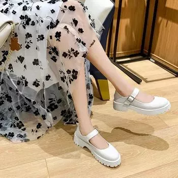 Модная обувь Лолита Женская Японский стиль Мэри Джейн Винтаж Девушки Высокий каблук Платформа Студентка Таконы Женские Escarpins Chaussures 34 бежевый