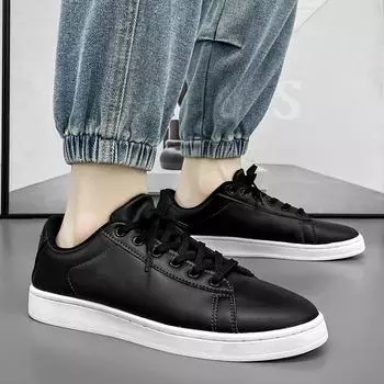 Модная обувь Мужские белые кроссовки Мягкие туфли Оксфорды на шнуровке Повседневная обувь на плоской подошве Обувь для отдыха на открытом воздухе Черная кожаная мужская обувь Мужская обувь 7