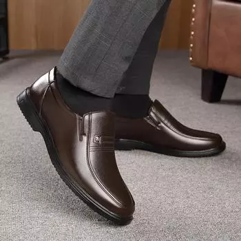 Модная обувь Мужские мокасины из натуральной кожи Slip On Деловые повседневные кожаные туфли Классические мягкие мокасины Hombre Дышащие мужские туфли на плоской подошве 37 чёрный