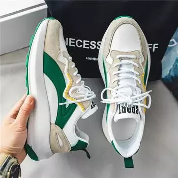 Модная обувь Мужские повседневные кроссовки Мужские теннисные туфли на платформе Кожаные уличные дышащие беговые нескользящие модные дизайнерские роскошные мокасины 39