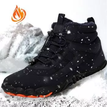 Модная обувь, мужские зимние ботинки, водонепроницаемые, плюшевые, теплые, хлопковые, мужские треккинговые ботинки, противоскользящие, зимние, ботильоны, большой размер 6