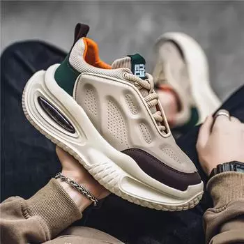 Модная обувь PARZIVAL для мужчин Кроссовки Повседневная вулканизированная обувь Кроссовки для ходьбы Платформа Воздушная подушка Дизайнерская обувь Zapatillas De Hombre 39 белый