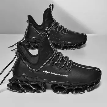 Модная обувь Повседневные кроссовки Мужские кожаные туфли на платформе Универсальная мужская обувь на высоту 39 коричневый