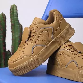 Модная обувь специального назначения, модная мужская обувь больших размеров на платформе, повседневная модная обувь для студентов, кожаные белые туфли 39