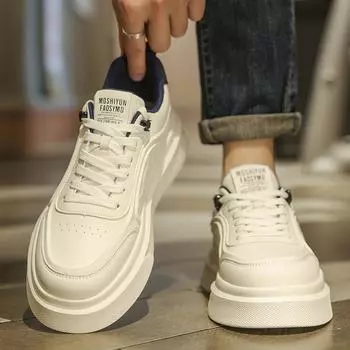 Модная обувь, весенние новые универсальные мужские туфли на платформе, низкие кроссовки, модные дышащие спортивные туфли белого цвета, повседневная спортивная обувь 39