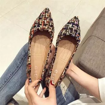 Модная обувь весна-лето 2025 женские балетки с острым носком мягкие удобные элегантные женские туфли одинарные большого размера 42 D281 34 чёрный