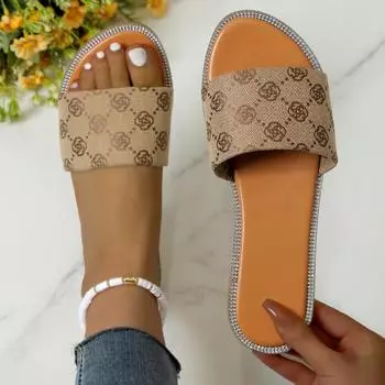 Модная обувь Женская мода Летние ретро однотонные плоские нескользящие сандалии Женские уличные удобные пляжные шлепанцы для отдыха 36 хаки