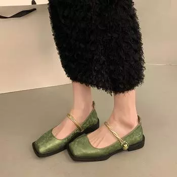 Модная обувь женская на плоской подошве Модис элегантное платье лето 2024 года удобные новые туфли Мэри Джейн корейского производства элегантная женская обувь 2024 года комфортные 35 чёрный