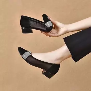 модная обувь женская тенденция 2024 года дизайнерские женские туфли-лодочки с квадратным носком туфли-лодочки в стиле пэчворк в полоску туфли-лодочки на низком каблуке туфли-лодочки в полоску 38