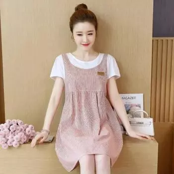 Модная одежда для беременных весна/лето: Свободные и облегающие топы, верхняя одежда и платья M (recommended 85-105 jin)