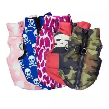 Модная одежда для маленьких собак, зимняя теплая куртка для собак, шлейка для щенков чихуахуа, пальто XS-XL XS красный