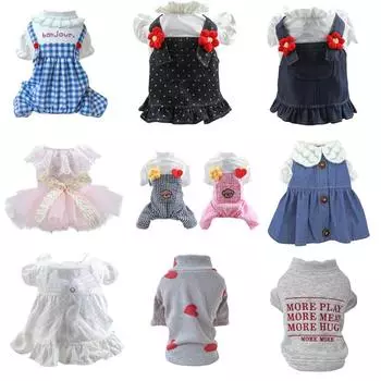 Модная одежда для собак, комбинезон для собак, милое платье принцессы, одежда для фотосессии собак, удобные рубашки, праздничные костюмы для собак XS