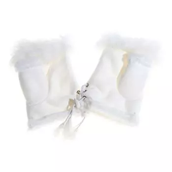 Модная одежда для женщин из искусственного меха кролика, утепленные перчатки с полупальцами, зимние перчатки One Size белый