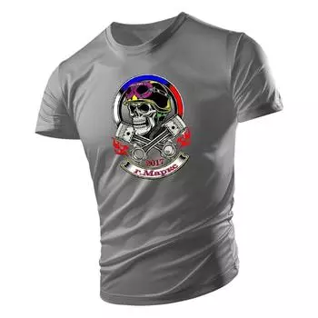 Модная одежда Four Seasons, повседневная спортивная футболка с гаечным ключом и принтом черепа, мужская свободная удобная футболка с коротким рукавом с круглым вырезом