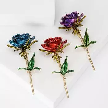 Модная одежда Роза Капелька Масляная Роза Брошь Металлическая Анти-Светоотражающая Булавка Брошь красный