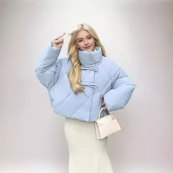 Модная одежда с хлопковой подкладкой, женская новинка 2024 года, короткая одежда с хлопковой подкладкой, свободные и утолщенные куртки с хлопковой подкладкой, модные S [Recommended below 55kg] чёрный