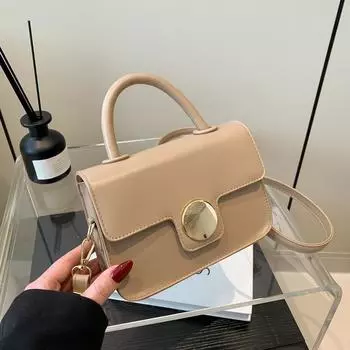 Модная однотонная ретро-сумка маленькая женская весенняя универсальная сумка-мессенджер квадратная розы красного