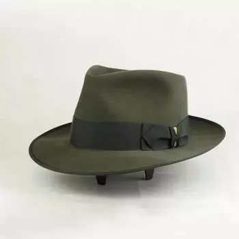 Модная однотонная шерстяная фетровая шляпа, украшенная британским бантом, шерстяная шляпа L58-60cm армия зеленый