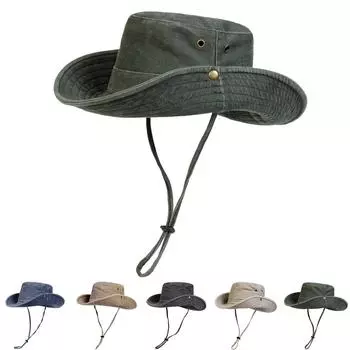 Модная однотонная стираная шляпа рыбака с большими полями, солнцезащитный хлопковый кепка, кепка для отдыха на природе, кепки для отдыха на природе, кепки для отдыха на природе армия зеленый