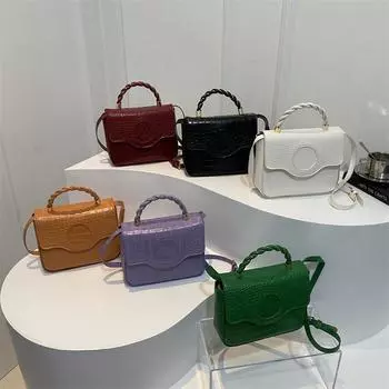 Модная однотонная сумка для женщин, новая зимняя сумка-кэнди цвета Diamond, ручная сумка через плечо на одно плечо, простая маленькая квадратная сумка