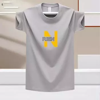 Модная однотонная свободная мужская футболка для летних видов спорта, с круглым вырезом и принтом, 100% хлопок M
