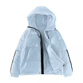 Модная однотонная универсальная куртка-пуховик белого цвета с капюшоном для мужчин и женщин, подростковая теплая повседневная куртка M